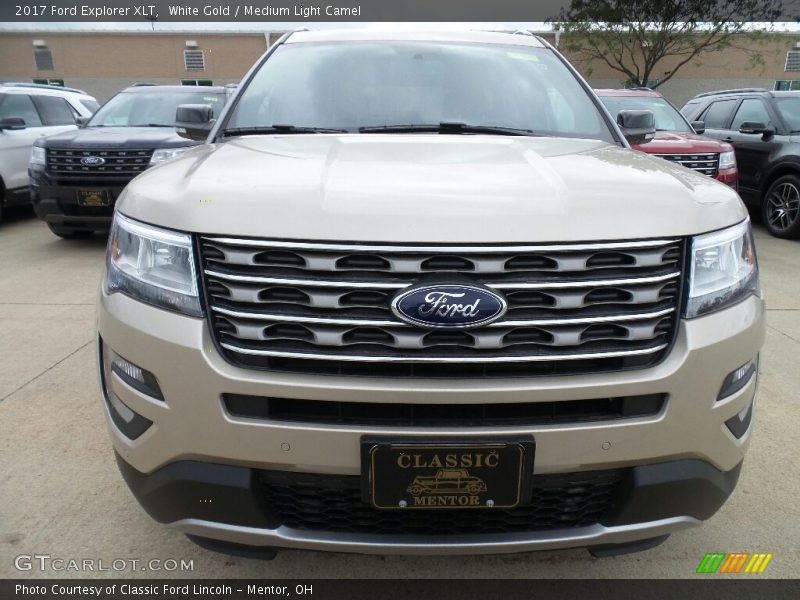 White Gold / Medium Light Camel 2017 Ford Explorer XLT
