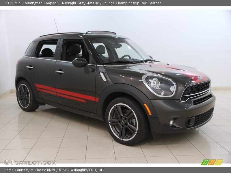 Midnight Gray Metallic / Lounge Championship Red Leather 2015 Mini Countryman Cooper S