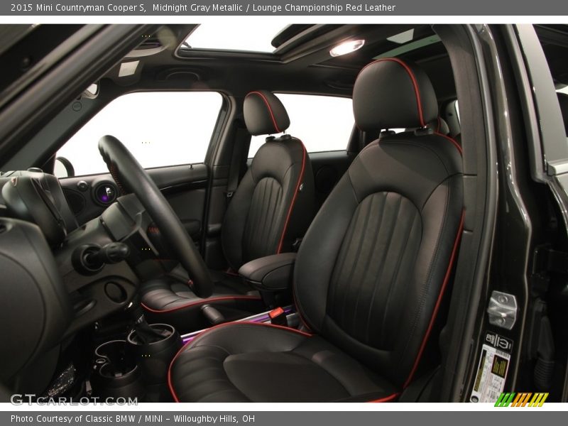 Midnight Gray Metallic / Lounge Championship Red Leather 2015 Mini Countryman Cooper S