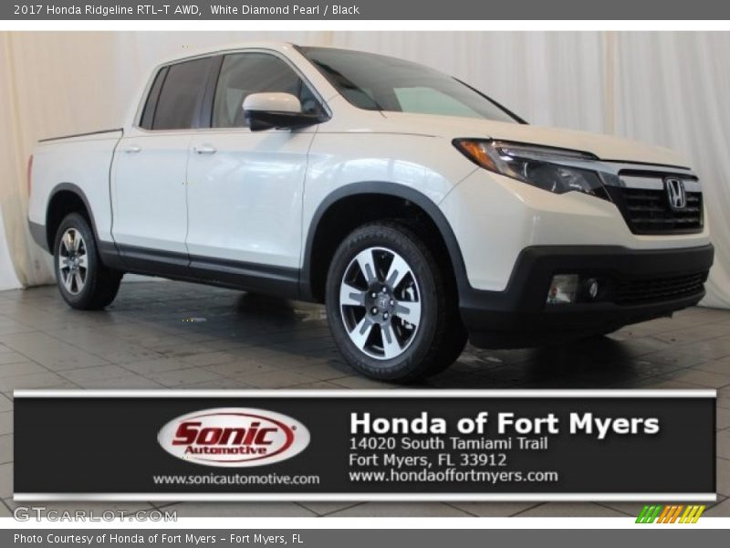 White Diamond Pearl / Black 2017 Honda Ridgeline RTL-T AWD