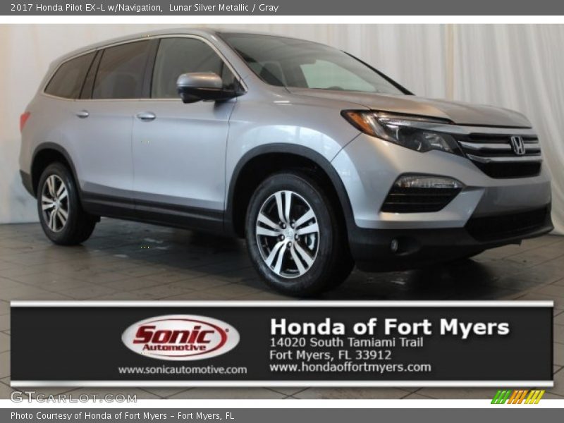 Lunar Silver Metallic / Gray 2017 Honda Pilot EX-L w/Navigation