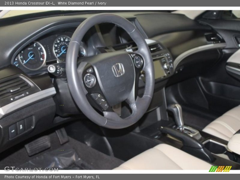 White Diamond Pearl / Ivory 2013 Honda Crosstour EX-L