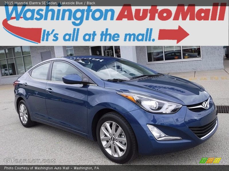 Lakeside Blue / Black 2015 Hyundai Elantra SE Sedan