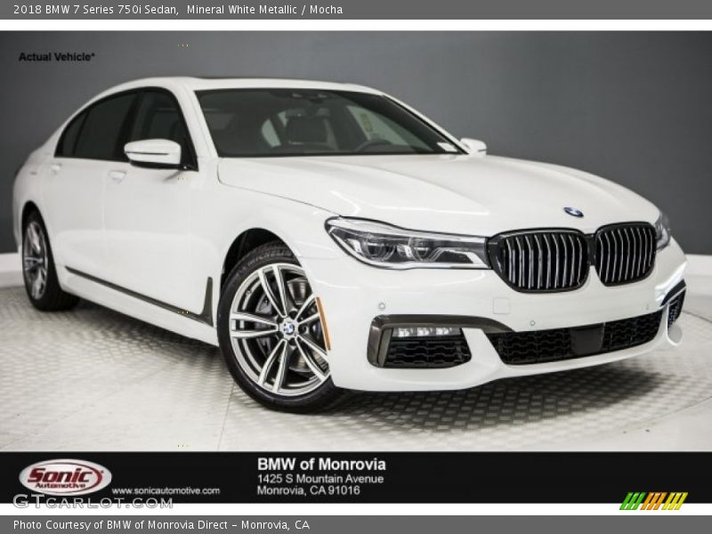 Mineral White Metallic / Mocha 2018 BMW 7 Series 750i Sedan