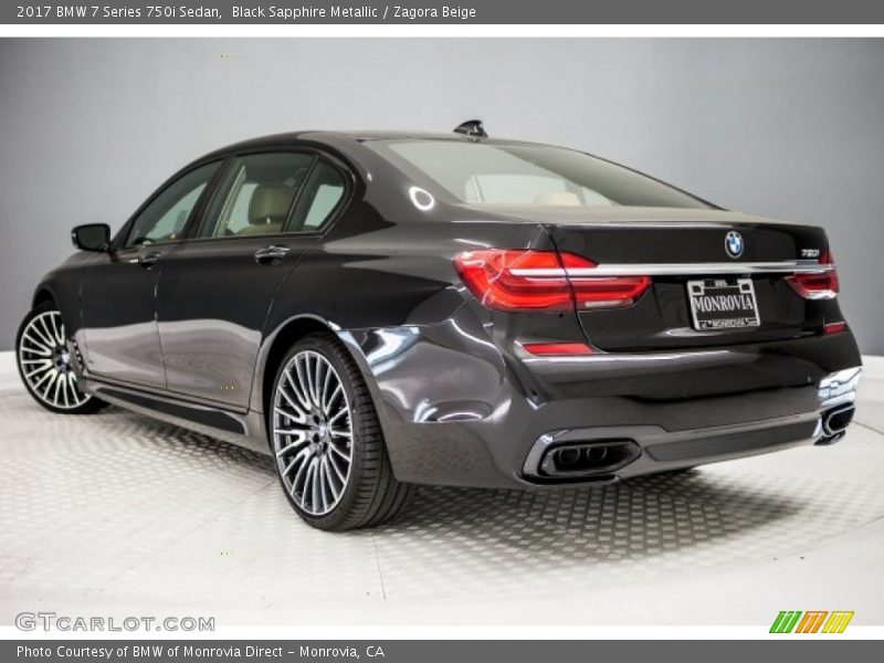Black Sapphire Metallic / Zagora Beige 2017 BMW 7 Series 750i Sedan