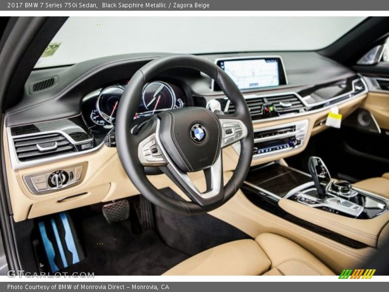 Black Sapphire Metallic / Zagora Beige 2017 BMW 7 Series 750i Sedan