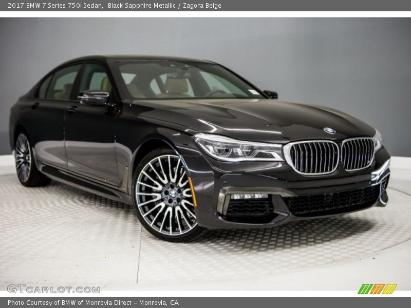 Black Sapphire Metallic / Zagora Beige 2017 BMW 7 Series 750i Sedan