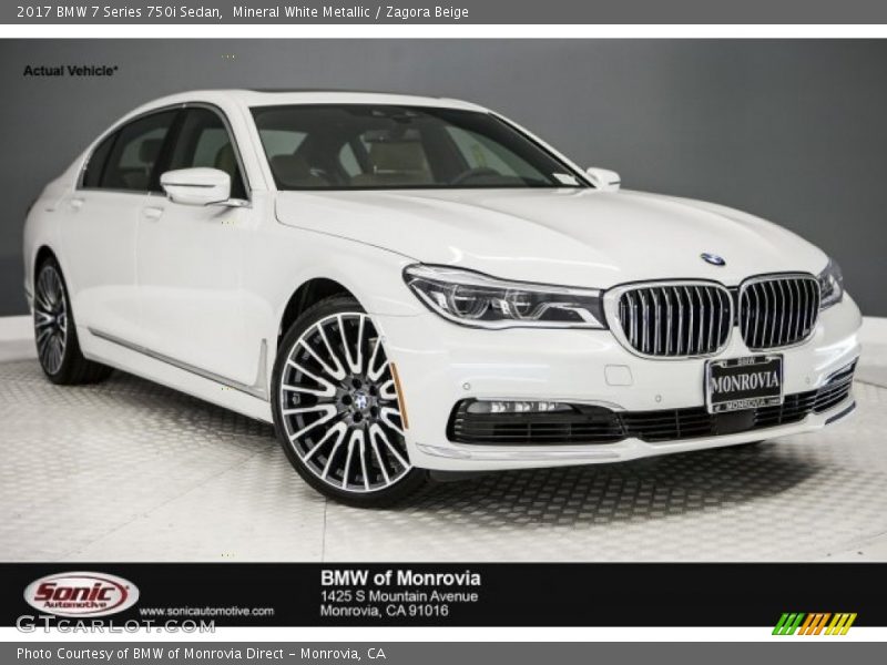 Mineral White Metallic / Zagora Beige 2017 BMW 7 Series 750i Sedan