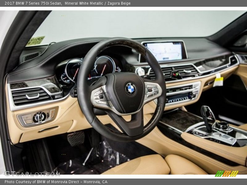 Mineral White Metallic / Zagora Beige 2017 BMW 7 Series 750i Sedan