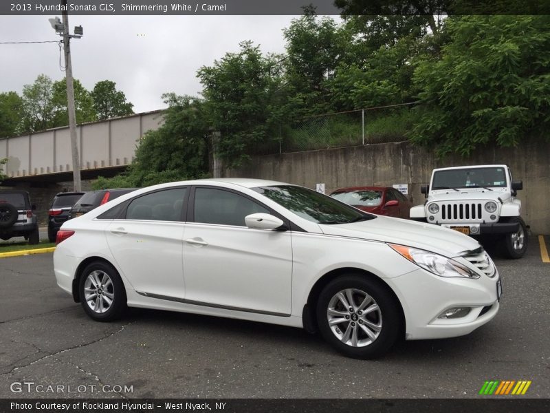 Shimmering White / Camel 2013 Hyundai Sonata GLS