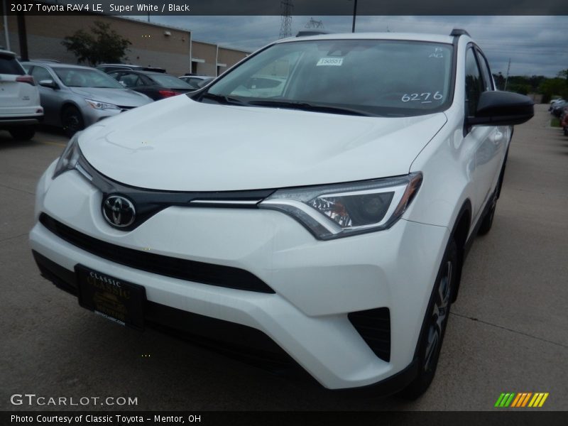 Super White / Black 2017 Toyota RAV4 LE