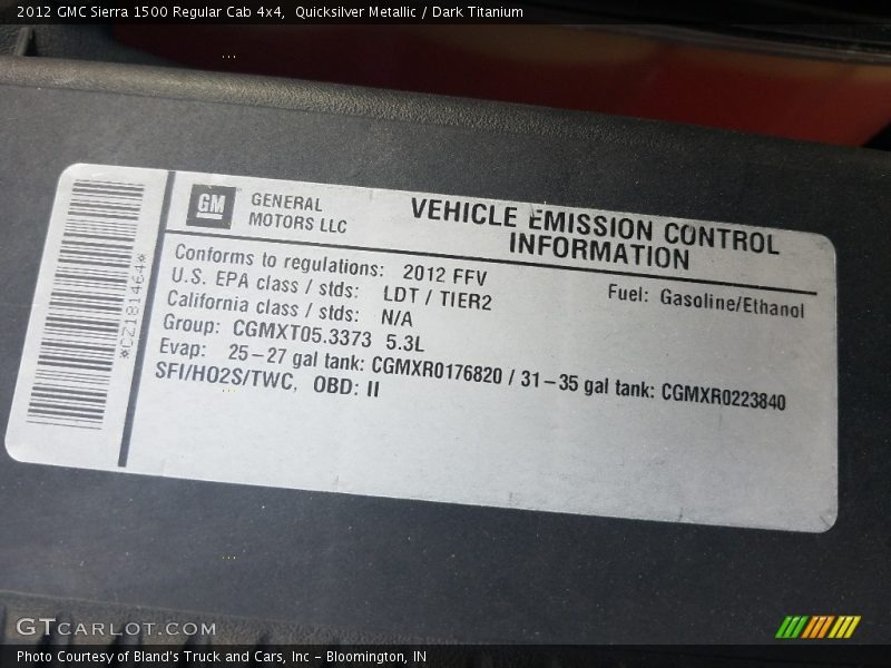Quicksilver Metallic / Dark Titanium 2012 GMC Sierra 1500 Regular Cab 4x4