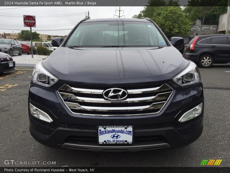 Marlin Blue / Beige 2014 Hyundai Santa Fe Sport AWD
