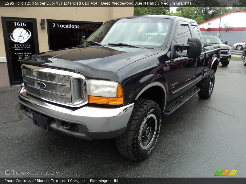 Deep Wedgewood Blue Metallic / Medium Graphite 1999 Ford F250 Super Duty XLT Extended Cab 4x4