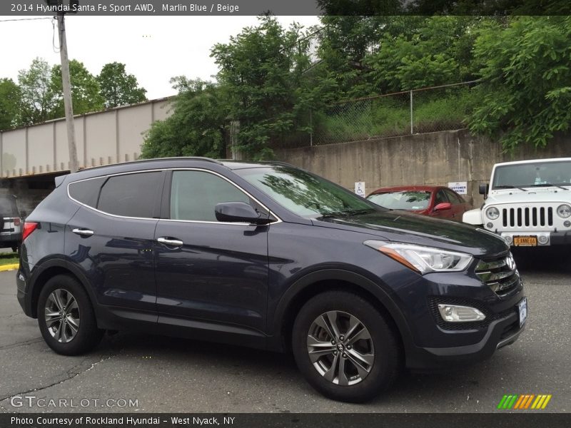 Marlin Blue / Beige 2014 Hyundai Santa Fe Sport AWD