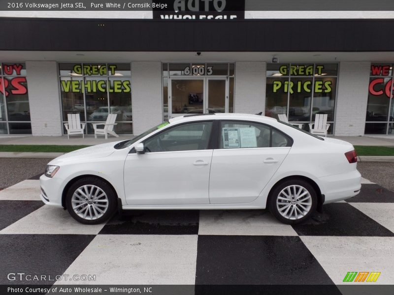 Pure White / Cornsilk Beige 2016 Volkswagen Jetta SEL