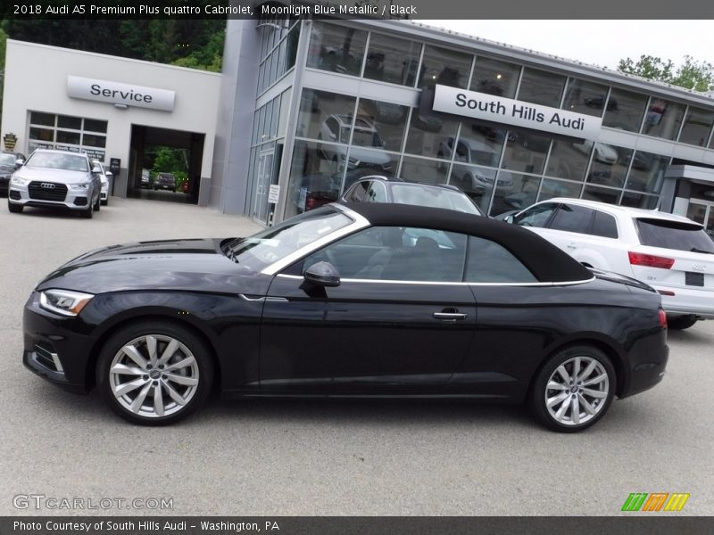 Moonlight Blue Metallic / Black 2018 Audi A5 Premium Plus quattro Cabriolet