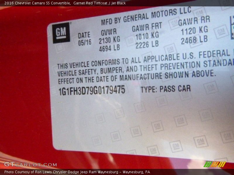 Garnet Red Tintcoat / Jet Black 2016 Chevrolet Camaro SS Convertible