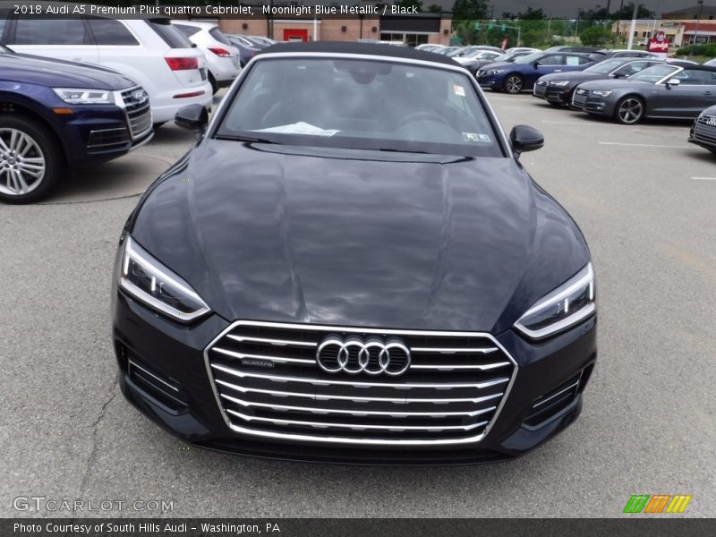 Moonlight Blue Metallic / Black 2018 Audi A5 Premium Plus quattro Cabriolet