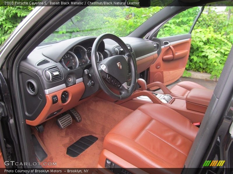 Basalt Black Metallic / Chestnut/Black Natural Leather 2008 Porsche Cayenne S