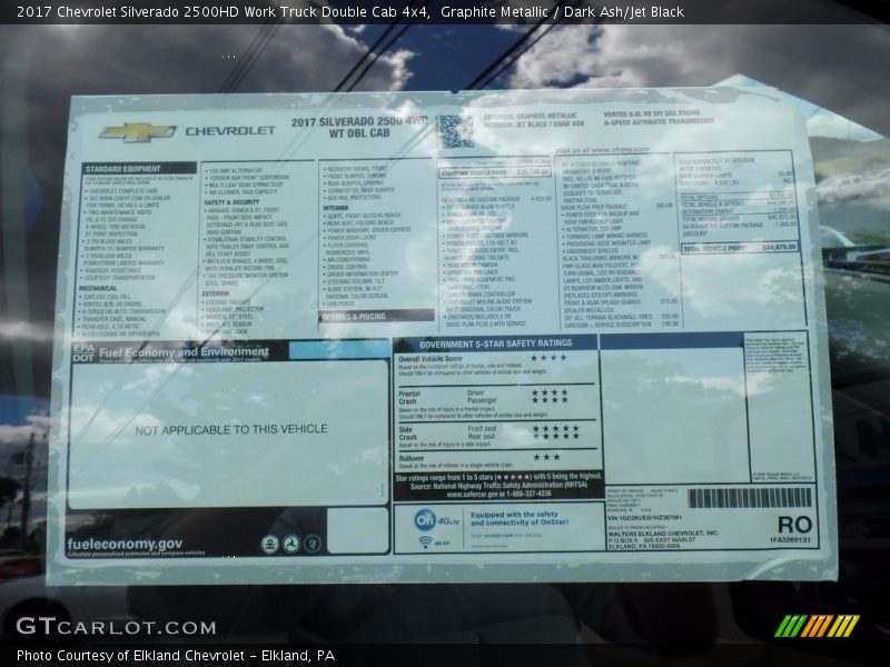 Graphite Metallic / Dark Ash/Jet Black 2017 Chevrolet Silverado 2500HD Work Truck Double Cab 4x4