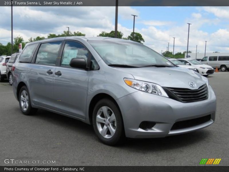 Silver Sky Metallic / Ash 2017 Toyota Sienna L