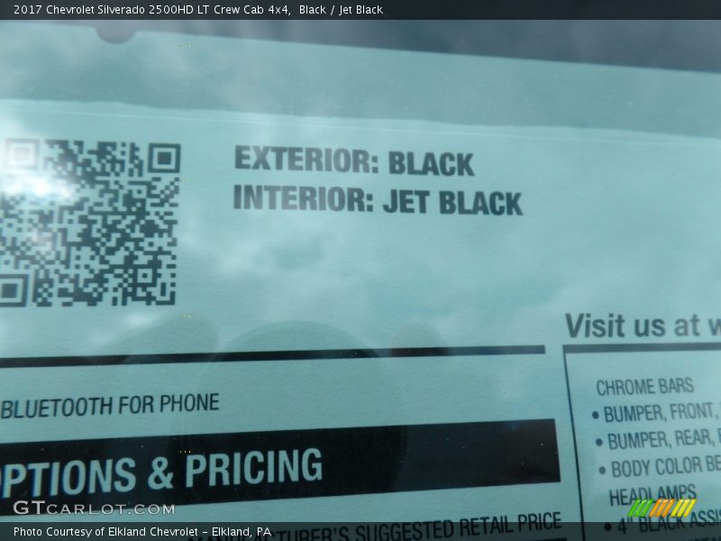 Black / Jet Black 2017 Chevrolet Silverado 2500HD LT Crew Cab 4x4