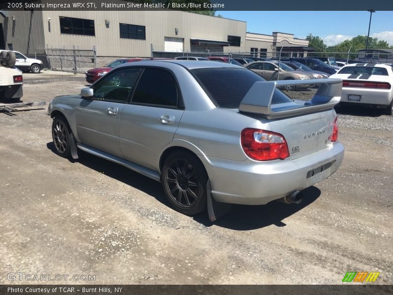 Platinum Silver Metallic / Black/Blue Ecsaine 2005 Subaru Impreza WRX STi