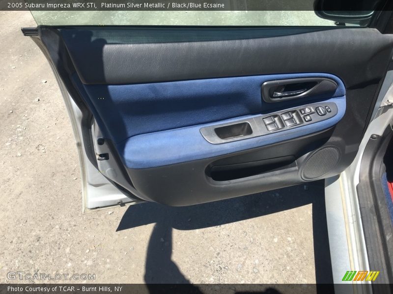 Platinum Silver Metallic / Black/Blue Ecsaine 2005 Subaru Impreza WRX STi