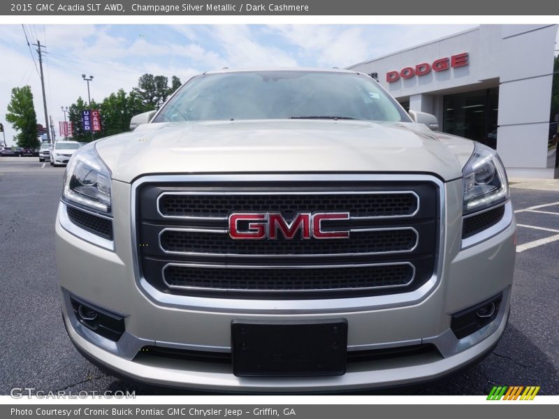 Champagne Silver Metallic / Dark Cashmere 2015 GMC Acadia SLT AWD