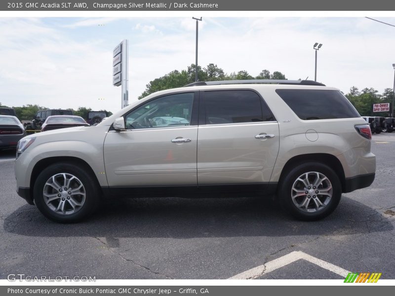 Champagne Silver Metallic / Dark Cashmere 2015 GMC Acadia SLT AWD
