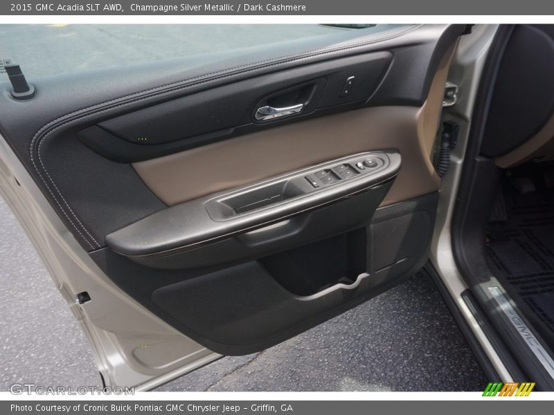 Champagne Silver Metallic / Dark Cashmere 2015 GMC Acadia SLT AWD