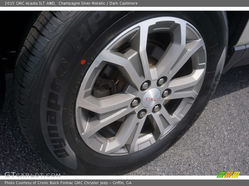 Champagne Silver Metallic / Dark Cashmere 2015 GMC Acadia SLT AWD