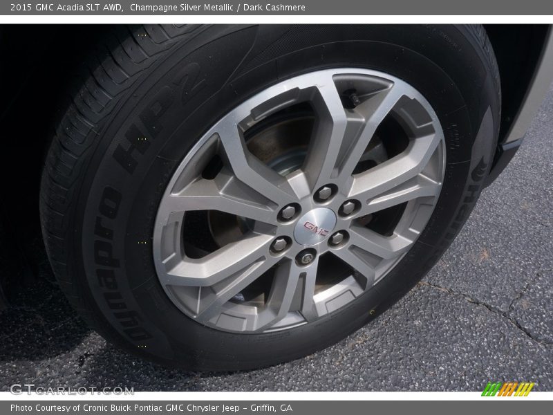 Champagne Silver Metallic / Dark Cashmere 2015 GMC Acadia SLT AWD
