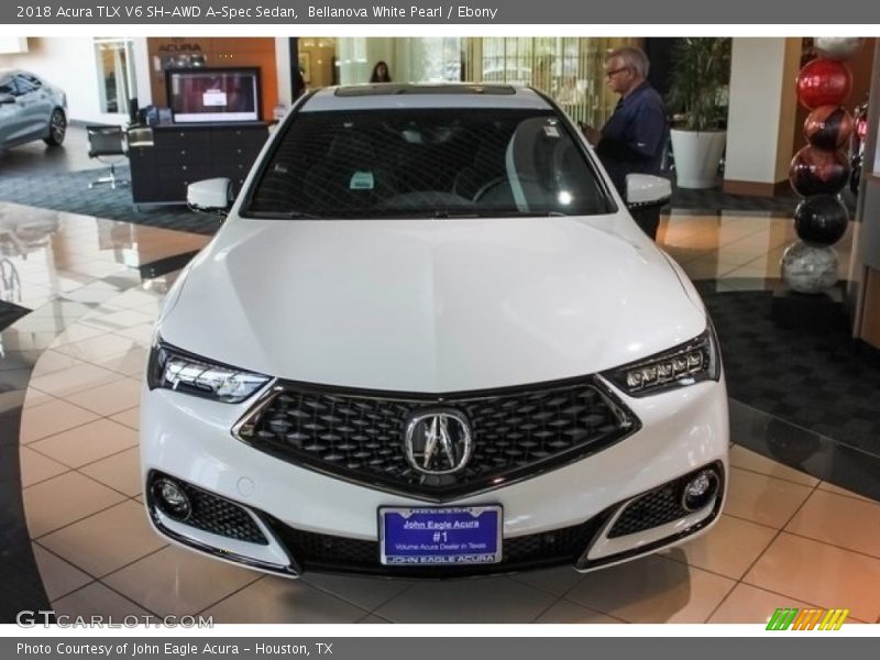 Bellanova White Pearl / Ebony 2018 Acura TLX V6 SH-AWD A-Spec Sedan
