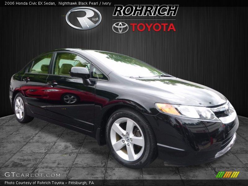 Nighthawk Black Pearl / Ivory 2006 Honda Civic EX Sedan