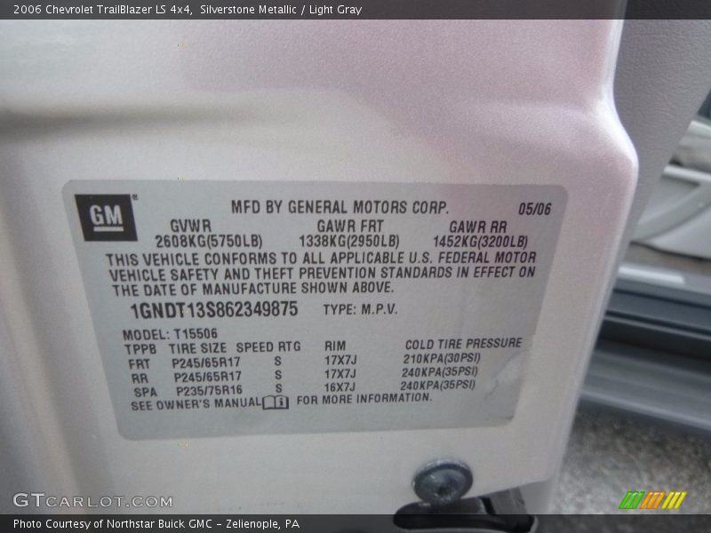 Silverstone Metallic / Light Gray 2006 Chevrolet TrailBlazer LS 4x4
