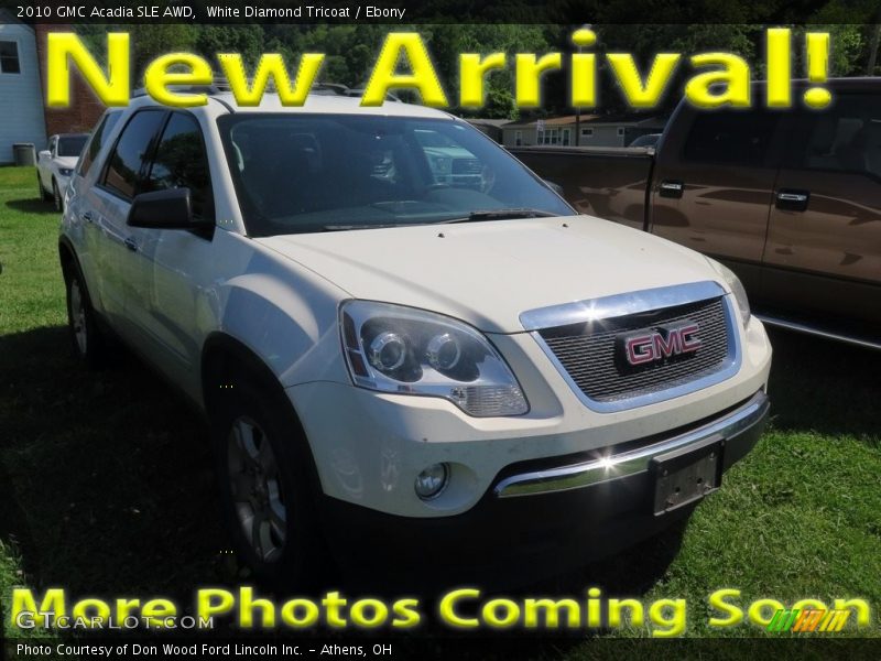 White Diamond Tricoat / Ebony 2010 GMC Acadia SLE AWD