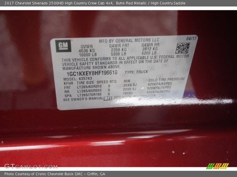 Butte Red Metallic / High Country Saddle 2017 Chevrolet Silverado 2500HD High Country Crew Cab 4x4
