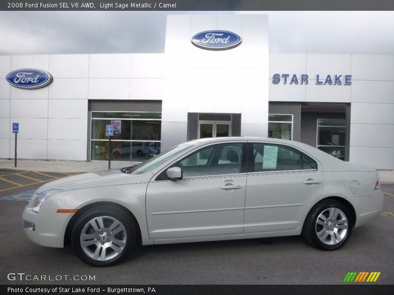 Light Sage Metallic / Camel 2008 Ford Fusion SEL V6 AWD