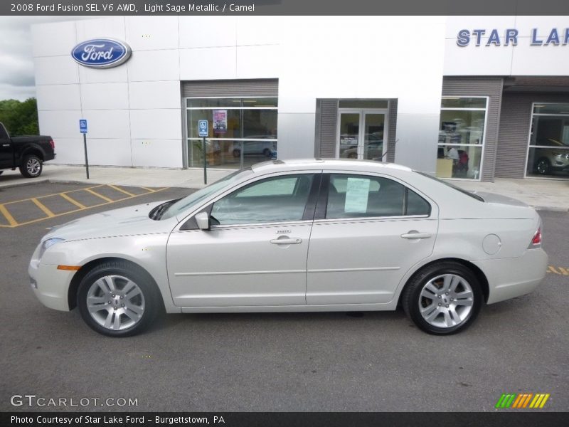 Light Sage Metallic / Camel 2008 Ford Fusion SEL V6 AWD