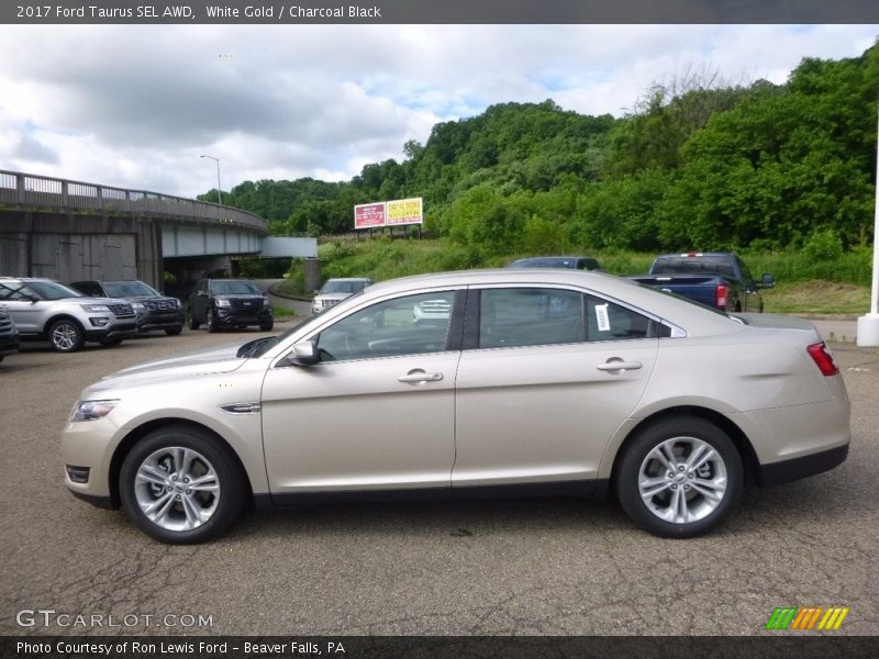 White Gold / Charcoal Black 2017 Ford Taurus SEL AWD