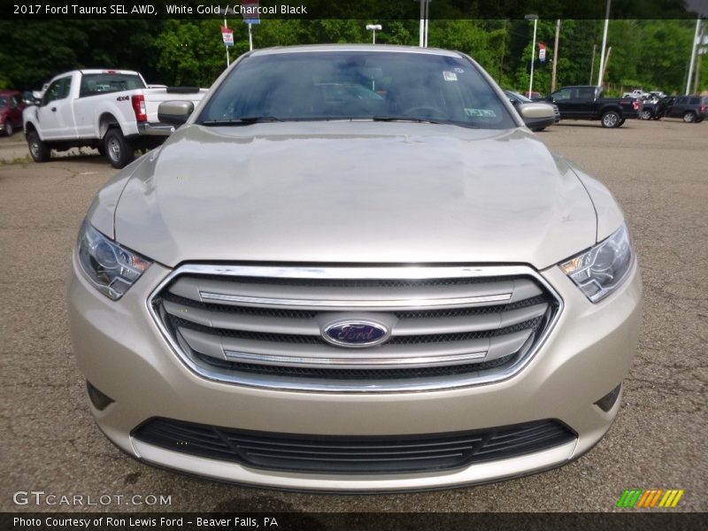 White Gold / Charcoal Black 2017 Ford Taurus SEL AWD