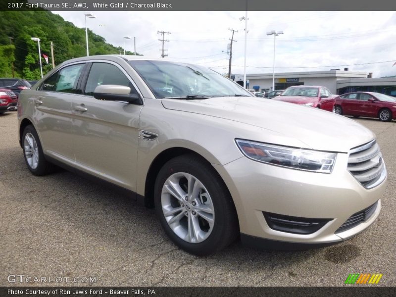 White Gold / Charcoal Black 2017 Ford Taurus SEL AWD