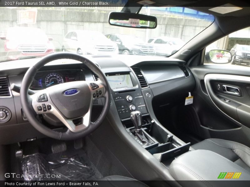 White Gold / Charcoal Black 2017 Ford Taurus SEL AWD