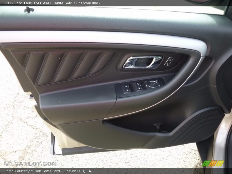 White Gold / Charcoal Black 2017 Ford Taurus SEL AWD