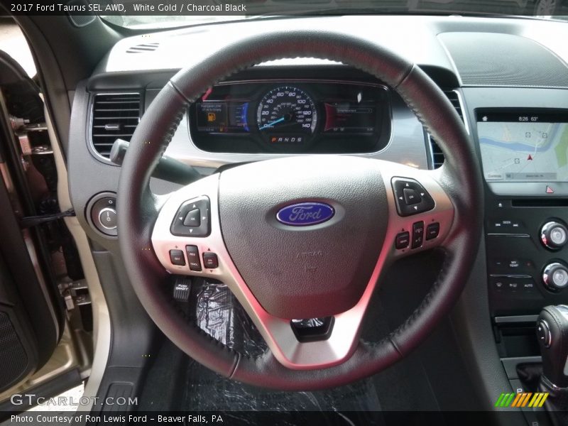 White Gold / Charcoal Black 2017 Ford Taurus SEL AWD