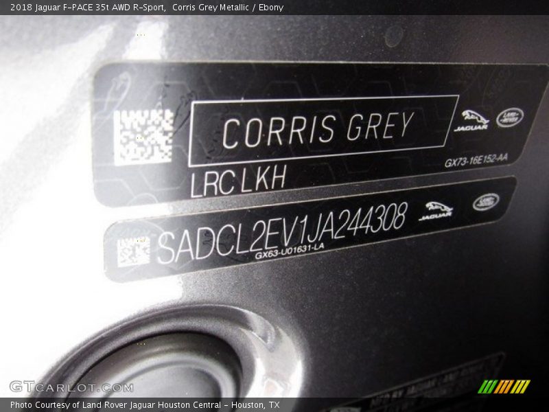2018 F-PACE 35t AWD R-Sport Corris Grey Metallic Color Code LKH