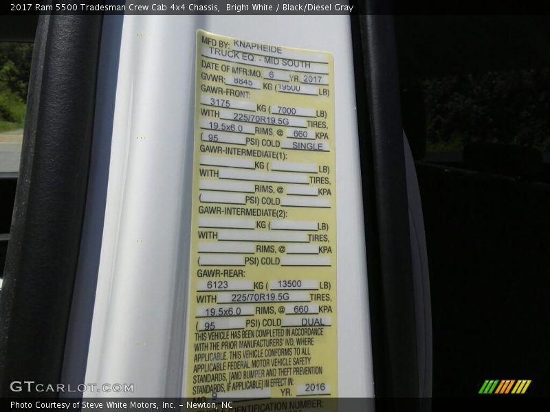 Bright White / Black/Diesel Gray 2017 Ram 5500 Tradesman Crew Cab 4x4 Chassis