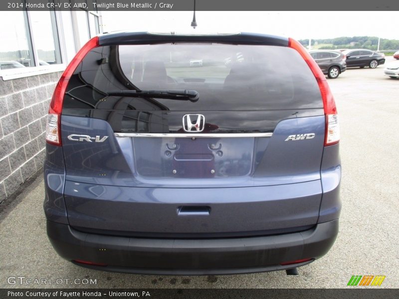 Twilight Blue Metallic / Gray 2014 Honda CR-V EX AWD